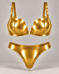 Latexelle Petal-Cup Latex Lingerie Set — Sculpted Bra & Matching Briefs