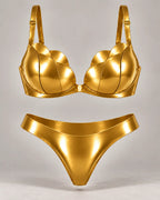 Latexelle Petal-Cup Latex Lingerie Set — Sculpted Bra & Matching Briefs