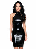 Latexelle High Neck Latex Mini Dress
