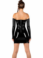 Latexelle Latex Cocktail Dress with Opera Gloves