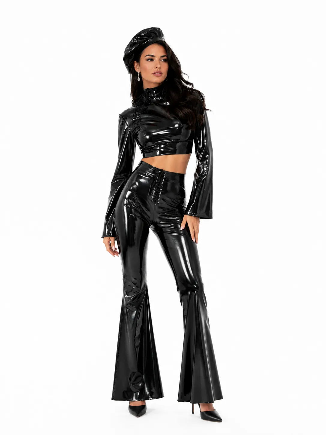 brown-latex-flare-jumpsuit-sculpted-all-over-fit-image-04