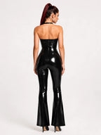 Latexelle Flared Latex Jumpsuit — Full-Body Gloss Edit