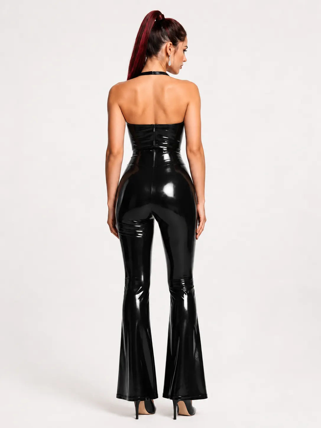 Latexelle Flared Latex Jumpsuit — Full-Body Gloss Edit