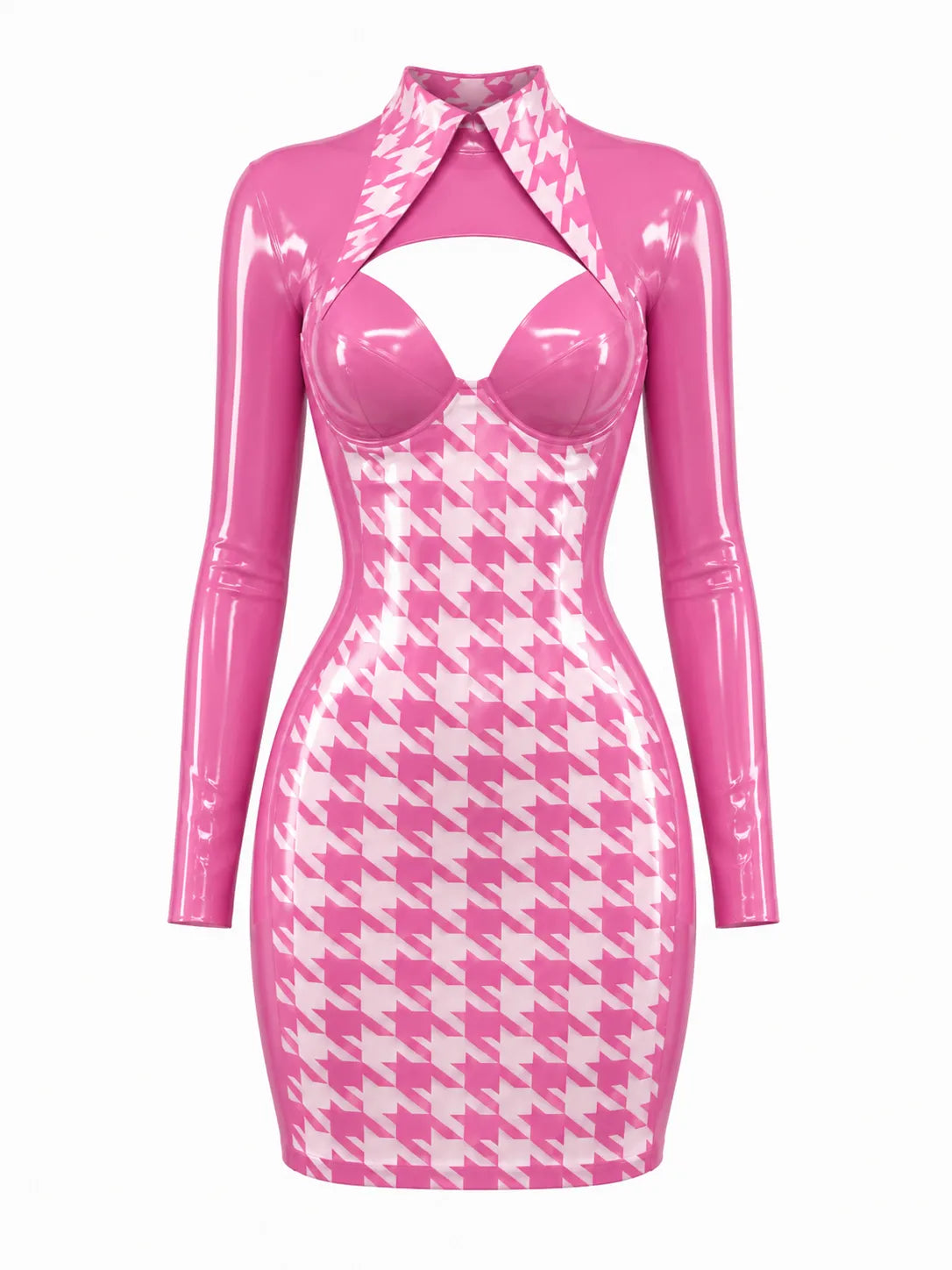 houndstooth-collar-latex-dress-glossy-night-out-style-image-02