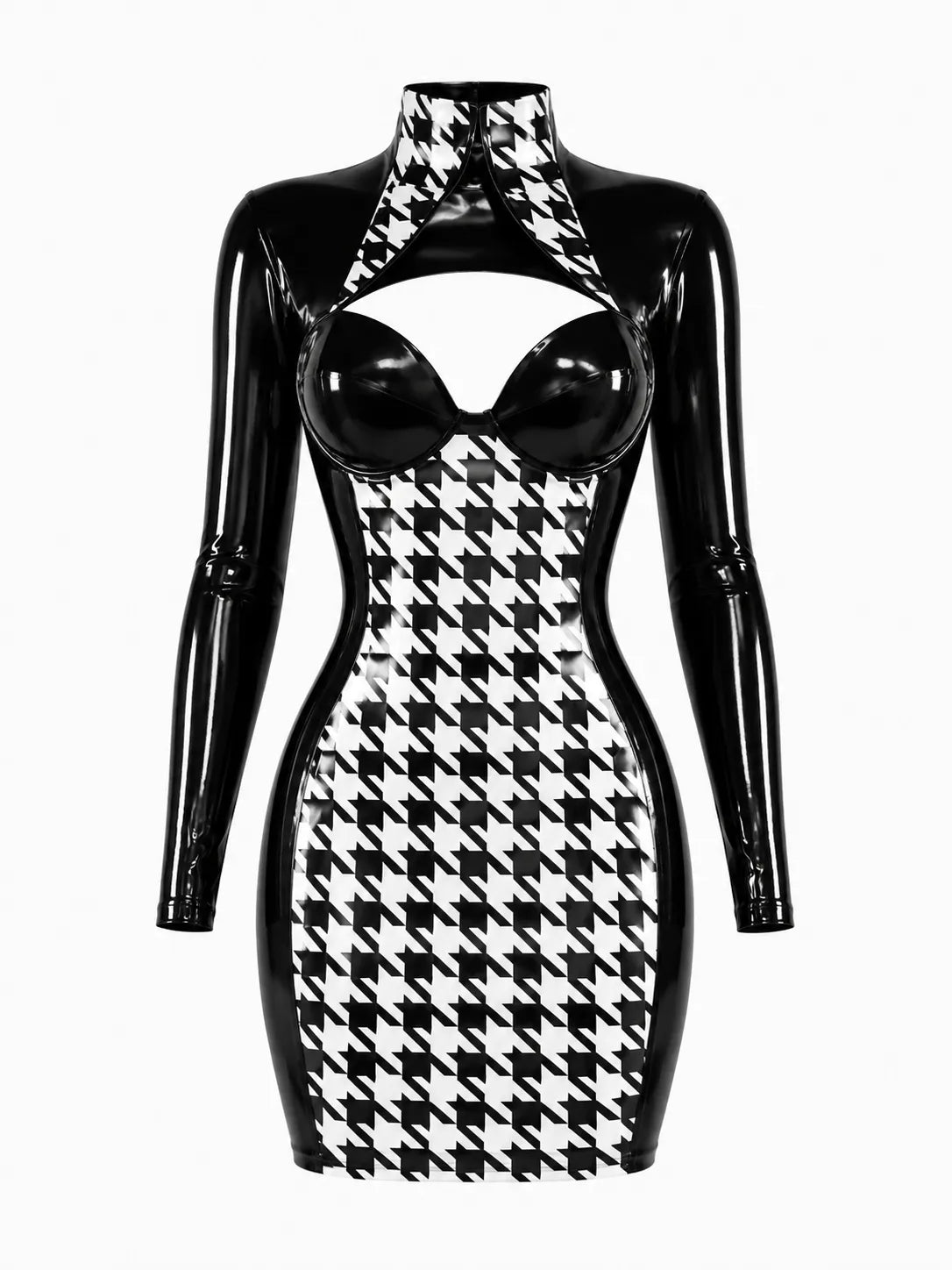 houndstooth-collar-latex-dress-glossy-night-out-style-image-05