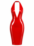 Latexelle Deep V Latex Plunge Dress