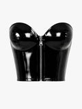 Latexelle Front-Zip Strapless Latex Bustier Top