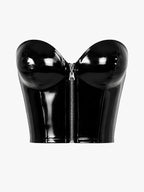 Latexelle Front-Zip Strapless Latex Bustier Top