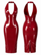Latexelle Plunge Latex Midi Dress