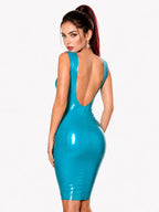 Latexelle Plunge Latex Mini Dress