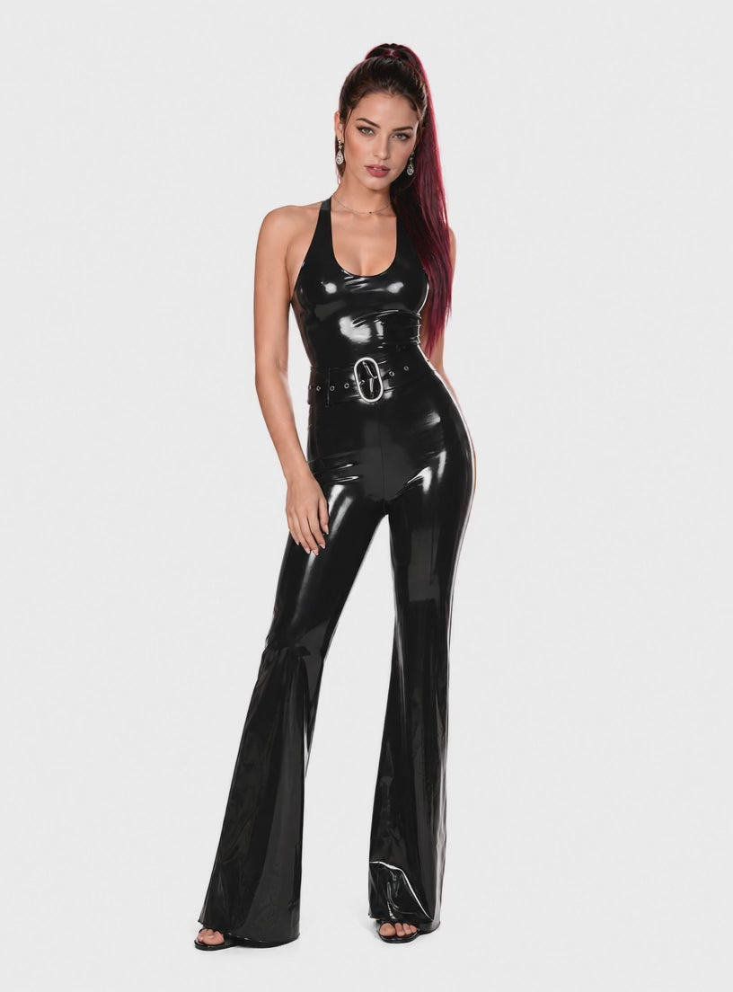 flared-latex-jumpsuit-full-body-gloss-edit-video-01