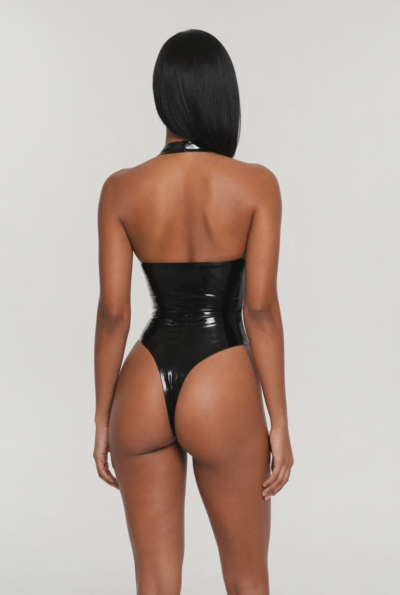 red-halter-latex-bodysuit-high-shine-statement-video-01