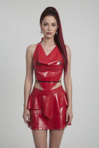 red-lace-up-latex-skirt-glossy-night-out-style-video-01