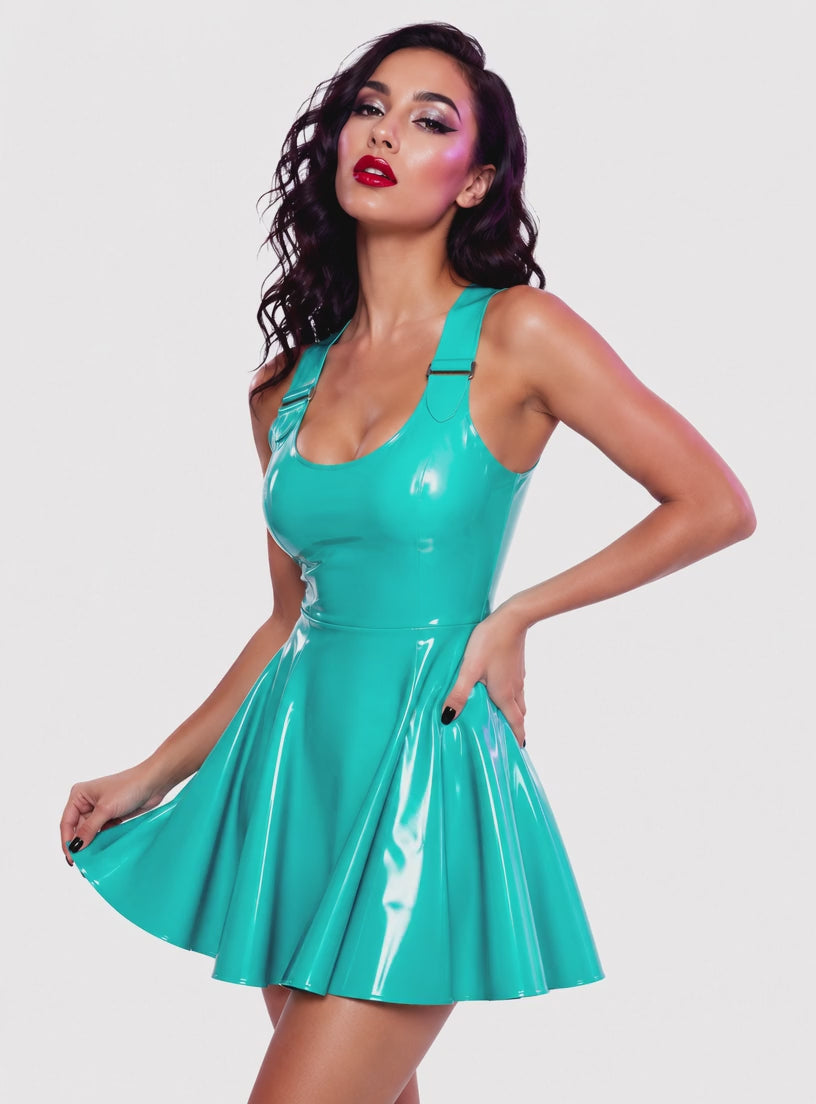 high-slit-blue-latex-midi-dress-sleek-after-dark-line-video-01