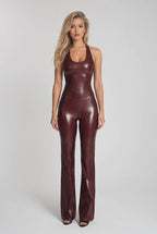 sleeveless-latex-flare-jumpsuit-full-body-gloss-edit-video-01