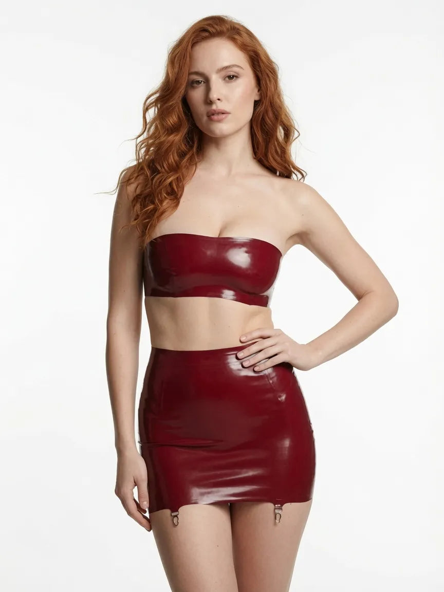 strapless-latex-mini-skirt-set-glossy-statement-fit-image-06